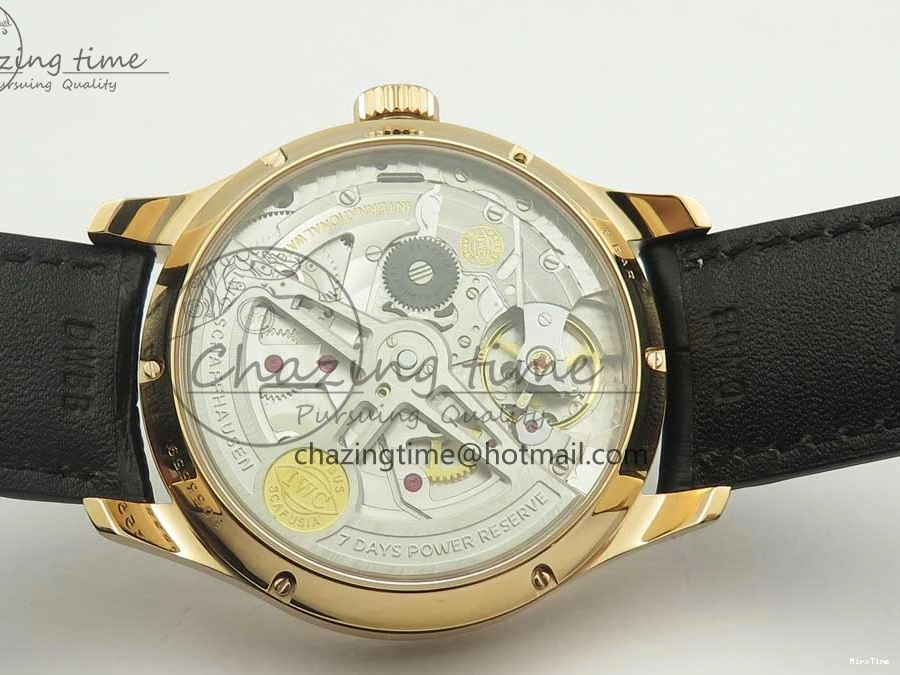 MIROTIME 0422 Thermal Portuguese Real PR Real Annual Calendar IW503501 RG ZF 1:1 Best Edition White Dial on Black Leather Strap A 7150
